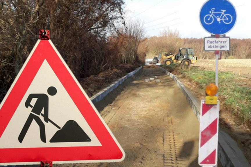 Radwegbaustelle Radwegbaustelle
