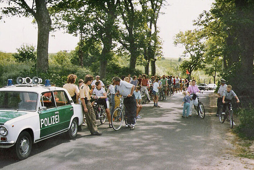 Erste Wismarer Fahrrad-Demo 1990